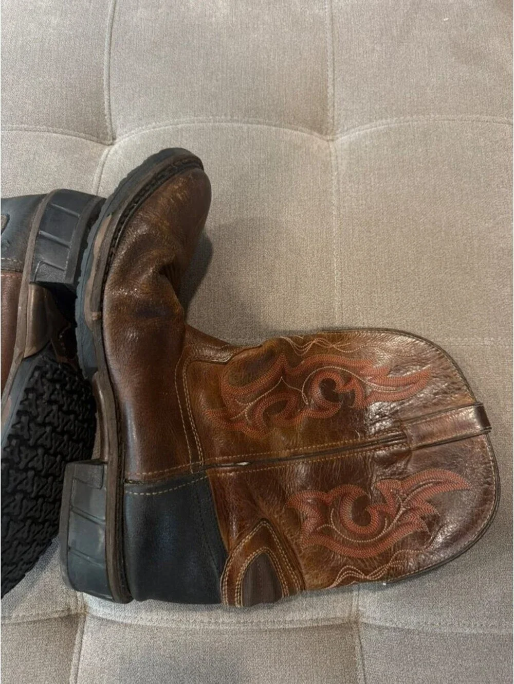 Justin Workboots Mens 14EE Brown Leather Western Boots